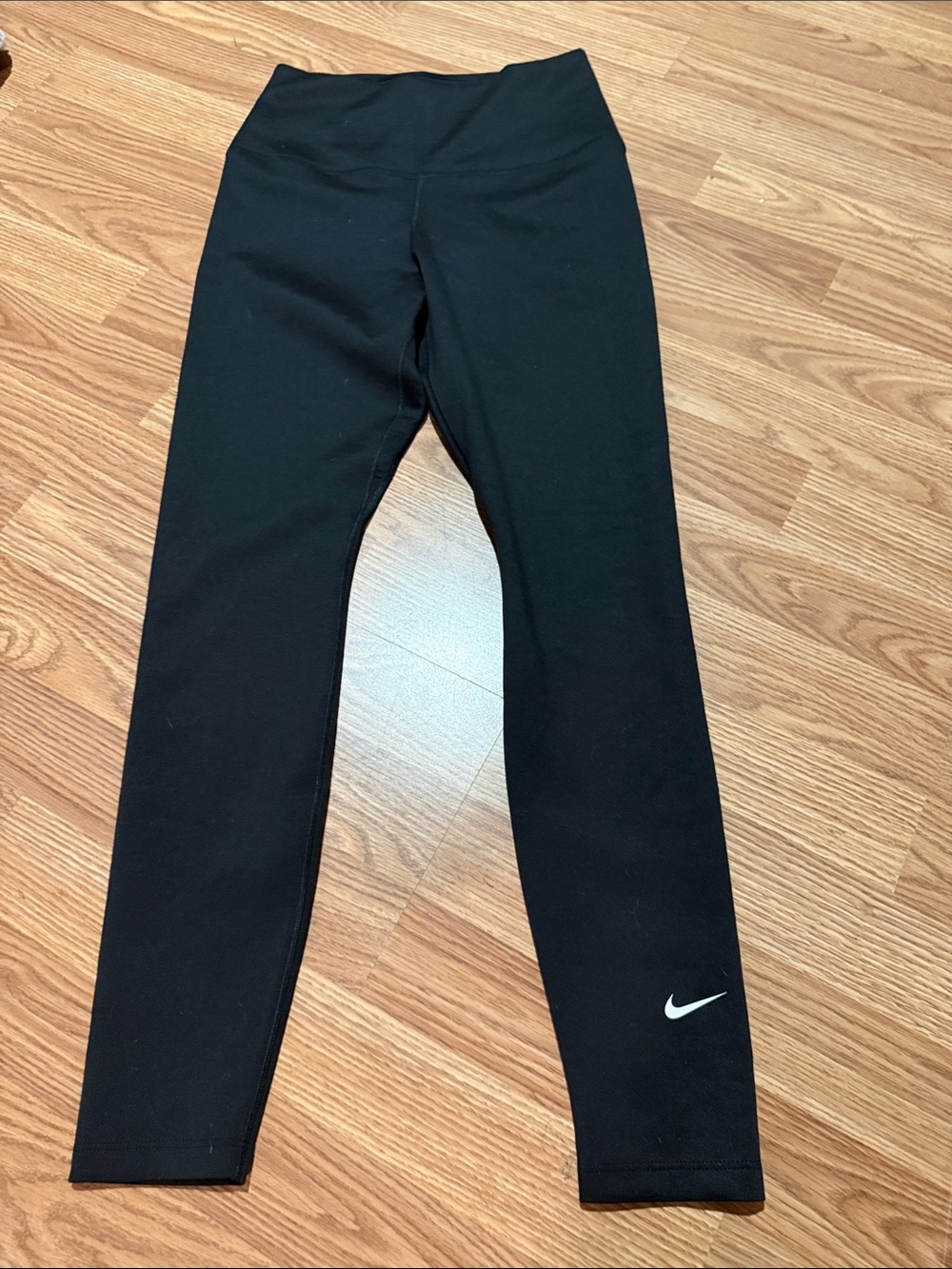 Nike Kids Black Leggings with White Swoosh